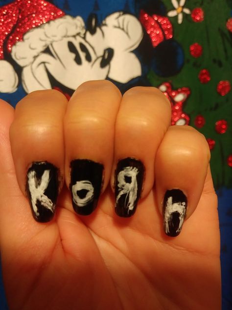 Korn nails Korn Tattoo, Emo Nails, Band Nails, Art Nails, Cute Nails, Nail Art, Tattoos, Nails