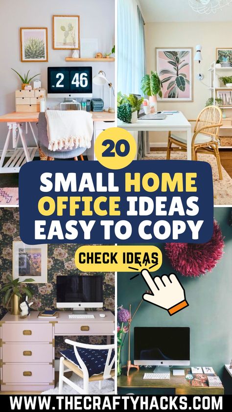 20 Small Home Offices [Best Designs to Copy] in 2024 – The Crafty Hacks Small Home Office Nook Ideas, Productive Home Office, Productive Workspace, Wedding Dress Off The Shoulder, Tiny Home Office, Cozy Workspace, Off The Shoulder Wedding Dress, Tiny Office, Small Workspace