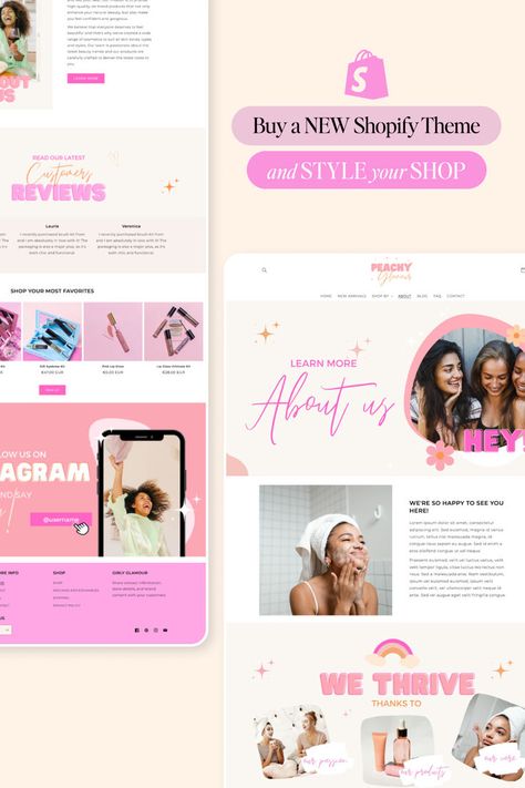 A modern Shopify theme. Reading Themes, Modern Website Design, Shopify Website Design, Theme Template, Modern Website, Shopify Website, E Commerce Business, Peach Fuzz, Website Themes