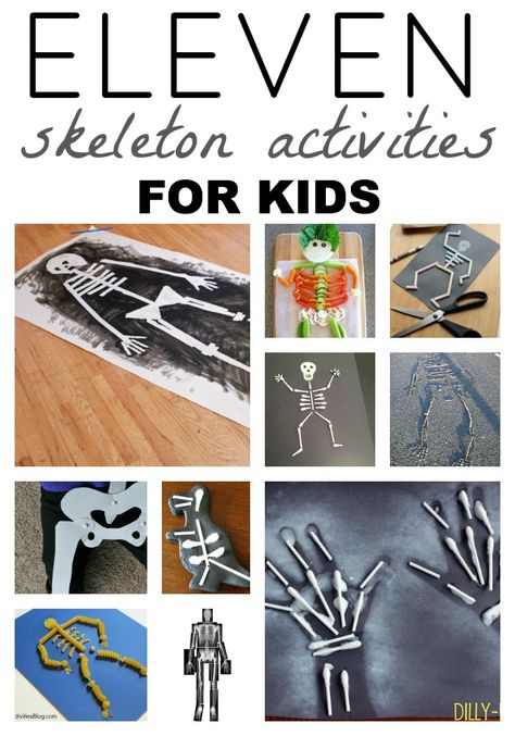 Check out these awesome Skeleton Activities for Kids! A super fun group of fall activities for preschoolers! Add these to your fall unit or Halloween theme! #preschool Skeleton Activities For Kids, Skeleton Activities, Skeleton Craft, Body Preschool, Human Body Activities, Human Body Unit, Body Study, Numbers Kindergarten, Halloween Preschool