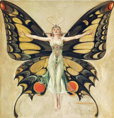 Swallowtail Butterfly. Painting for Life Magazine cover "The Flapper" by Frank Xavier Leyendecker, 2 February, 1922. Fx Leyendecker, Life Magazine Covers, Vintage Clipart, Art Deco Posters, Arte Inspo, Vintage Art Prints, Vintage Cat, Life Magazine, Guardian Angel