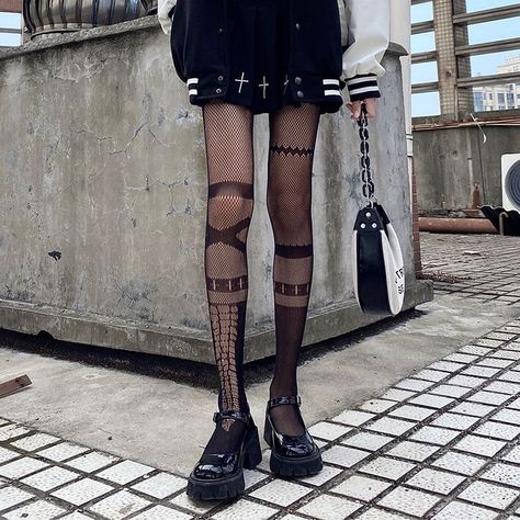 Fishnet Socks, Fishnet Tights, Fishnet Stockings, Black Tights, Gothic Lolita, Black Laces, Socks Women, Hosiery, Tights