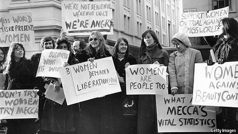 Women’s liberation in Britain: A stirring story | The Economist Feminist Protest, Angry Women, Womens Liberation, Protest Signs, Intersectional Feminism, Womens March, Reproductive Rights, Miss World, Glam Rock