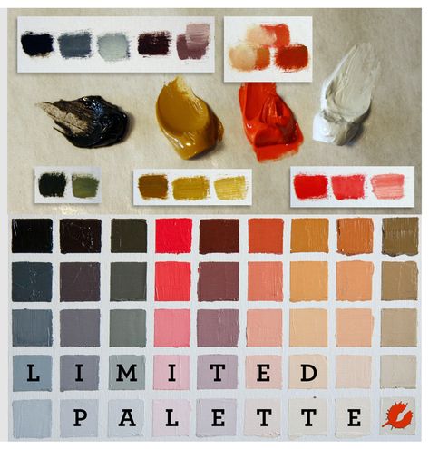 Limited Palette, Color Mixing Chart, Warm And Cool Colors, Warm Palette, Art Supply, Color Studies, Art Instructions, Painting Lessons, Painting Tips