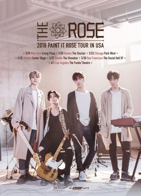 http://k-popped.com/2018/03/billboard-acclaimed-korean-band-rose-coming-u-s/ Rose Anchor Tattoo, Kpop Mexico, The Rose Kpop, Rosé Concert, Europe Tour, J Star, Woo Sung, Anchor Tattoo, Band Wallpapers