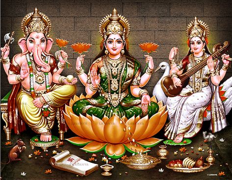 Lakshmi Ganapathi Images, God Ganesha Images, Saraswati Wallpaper, Saraswati Images, Ganesh Laxmi Saraswati, Laxmi Ganesh Saraswati, Ganesha Images, Laxmi Ganesh, Lakshmi Photos