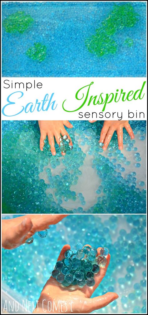 Simple Earth inspired sensory bin for kids that uses only 2 materials from And Next Comes L Earth Day Sensory Bin, Earth Day Sensory, Sensory Bin For Toddlers, Earth Week, Earth Day Projects, Earth Day Crafts, Earth Day Activities, Sensory Table, Kids Sensory