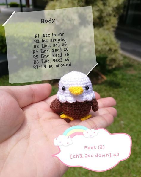 Baby eagle crochet Enhypen Character, Bird Crochet Pattern, Bird Crochet, Crochet Bird, Mini Amigurumi, Instagram Edit, Crochet Birds, Pola Amigurumi, Crochet Amigurumi Free Patterns