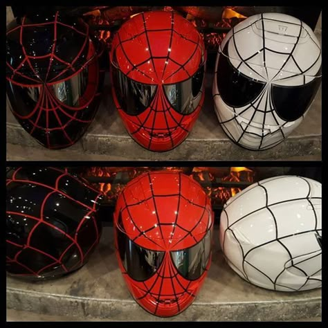 Spiderman Bike Helmet, Spider Man Motorcycle Helmet, Spiderman Motorcycle Helmet, Jello Shots Christmas, Spiderman Helmet, Spiderman Motorcycle, Motor Bike Helmet, Custom Bike Helmets, Spiderman Room