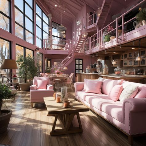 Pink Loft Apartment, Girly Loft Apartment, Barn House Interior, Mielle Organics, Home Nyc, Earthy Home, Tiny House Loft, Interior Design Boards, Casas Coloniales