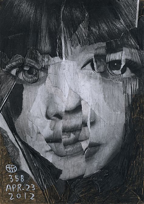 Resent Broken Faces by TAKAHIRO KIMURA, via Behance Broken Face, Portrait Artwork, Artsy Photos, Portrait Paintings, A Level Art, Gcse Art, Ap Art, Japanese Artists, Faber Castell