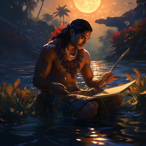 Polynesian Male Character Art, Tahiti Dance, Kate Daniels, Polynesian People, Polynesian Men, Maori People, Kings Hawaiian, Character Inspo, Fan Art Drawing