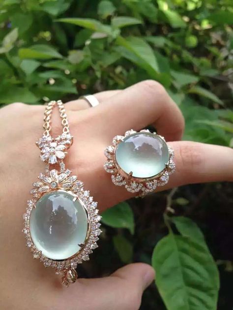 Transparent icy clear jade pendant ring jewelry set ~ 20K – Jade Designer Jewelry Pendant Ring, Magical Jewelry, Fancy Jewellery, Royal Jewelry, Mermaid Fashion, Fantasy Jewelry, Jade Pendant, Pendant Rings, Girly Jewelry