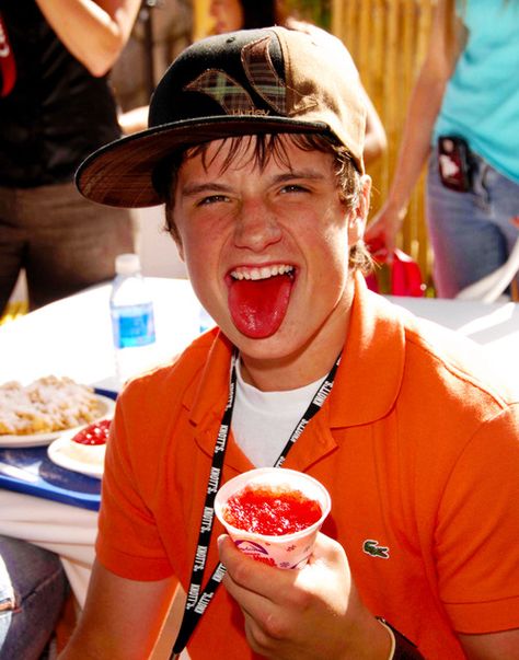 Josh Hutcherson Blue Slushie, Josh Hutcherson, Purple, Blue