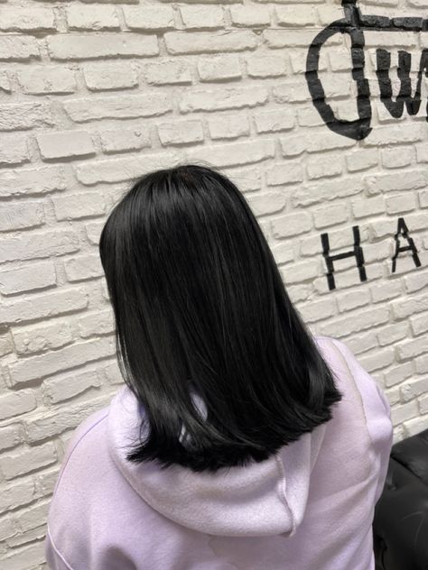 Black Hair Short, Middle Length Hair, Medium Black Hair, Shiny Black Hair, Middle Hair, Black Hair Aesthetic, Short Black Hair, Short Hair Cut, Hair Color Underneath