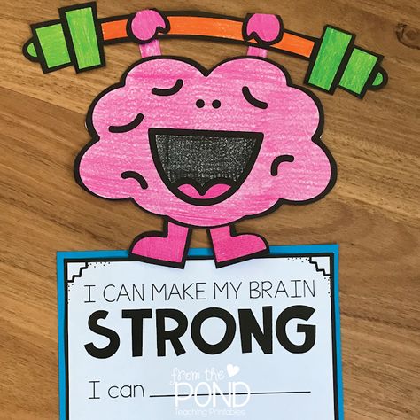 Brain Growth Art, Brain Craft Preschool, Brain Crafts For Kids, Teaching Growth Mindset, Brain Craft, Teaching Printables, Class Displays, Brain Art, Preschool Art Activities