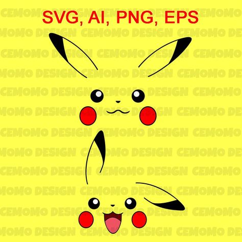 Pikachu Svg, Svg Pokemon, Pikachu Face, Face Parts, Pokemon Pikachu, Png Files, Svg Files, Pikachu, Pokemon