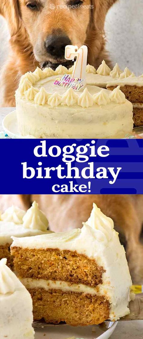 Doggie Birthday Cake, Dog Safe Cake Recipe, Dog Cake Recipe, Dog Friendly Cake, Fluffy Buttercream, Doggie Birthday, Dog Birthday Cake Recipe, Dog Cake Recipes, Cake Dog