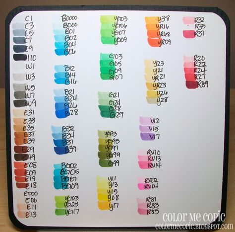 This page is full of copic combos for skin, hair, and other stuff. Copic Marker Color Chart, Copic Color Chart, Copic Markers Tutorial, Copic Pens, Copic Ciao, Copic Marker Art, Copic Art, Hair Color Chart, Art Appliqué