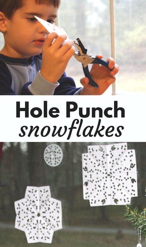 Making snowflakes is easier with hole punches! These hole punch snowflakes are cute and easy to make. Winter Activities Preschool, Snow Theme, Winter Classroom, Winter Activities For Kids, Winter Books, Math Center Activities, Winter Preschool, Preschool Lesson Plans, Winter Crafts For Kids