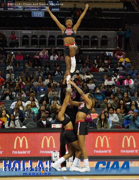 Winston Salem State University. See more CIAA Cheerleading Exhibition pictures at www.hollacheerdancemagazine.com Flyer Cheer, Salem State University, Winston Salem State University, Black Cheerleaders, Dance Magazine, Cheer Girl, Winston Salem, State University, Cheerleading