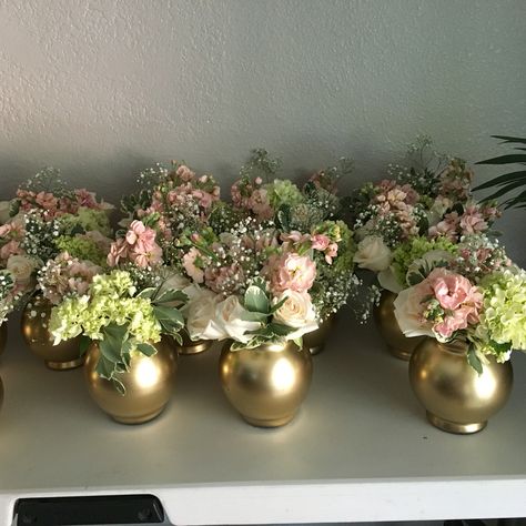 Rose Gold Centerpiece, Pink Wedding Centerpieces, Pink Centerpieces, 50th Wedding Anniversary Party, 50th Anniversary Party, Moms Birthday, Wedding Anniversary Party, 50th Wedding Anniversary, 50th Wedding