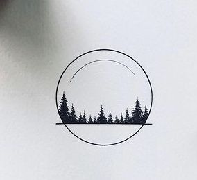 Circle Leaf Tattoo, Outdoor Tattoo, Anniversary Tattoo, Boat Tattoo, Mountain Tattoo Design, Rv Exterior, M Tattoos, Pine Tree Tattoo, Mom Tattoo Designs