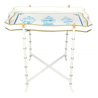 This elegant tray table is the perfect accent to your home décor in many ways! This handmade high-quality piece offers a beautiful rectangular tray-top with scalloped edges, detailed bamboo legs, functional handles, and gold acorn finials! This piece is so special because it can be used in a variety of ways! Feature this piece as a standing serving tray or as an end table in your living room! Remove the tray from its stand and store the collapsible base to utilize it as a serving piece! Display Elegant Tray, Jar Design, Enchanted Home, Wonderful Weekend, End Tables With Storage, Ginger Jar, Tray Table, Ginger Jars, Serving Piece