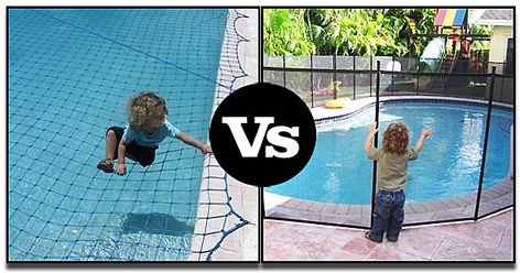 Safe Pool Ideas, Pool With Safety Fence, Pool Net Cover, Pool Security Fence Ideas, Safety Pool Fence Ideas, Diy Pool Fence Ideas, Pool Gates Safety Children, Safety Fence Around Pool, Retractable Pool Fence