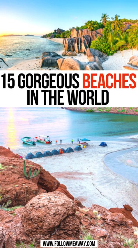 15 Gorgeous Beaches in the World Best Beaches In The Us, Beach Vacation Destinations, Best Beach Vacations, Tropical Vacation Destinations, World Places, Cheap Beach Vacations, Beach Vacation Spots, Best Beaches In The World, Beach Destinations