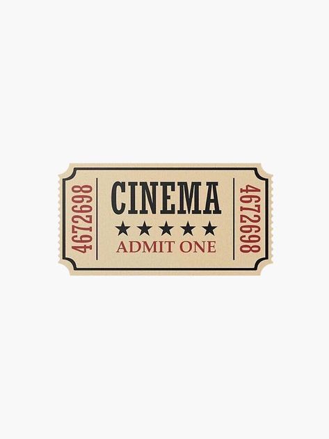 Vintage Cinema Poster, Cinema Ticket Aesthetic, Movie Stickers Film, Cinema Ticket Printable, Movie Ticket Aesthetic, Vintage Cinema Aesthetic, Cinema Moodboard, Vintage Movie Ticket, Cinema Stickers