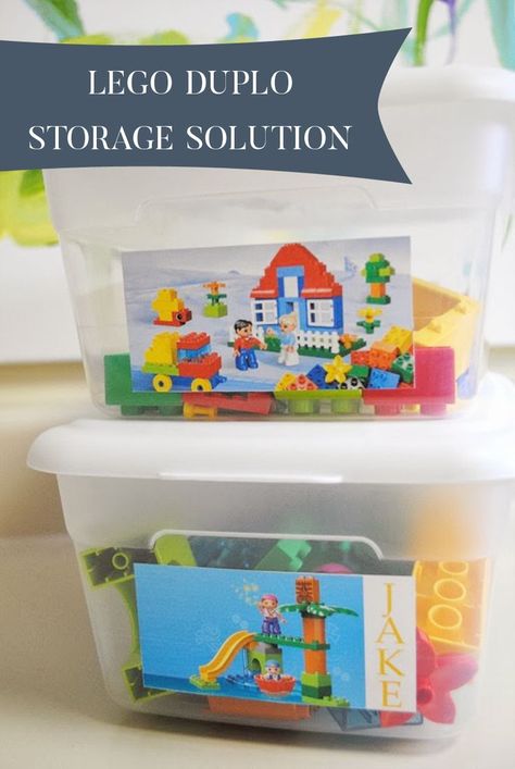 Lego Duplo Storage Solutions! Such an easy way to store all of your lego sets! Lego Solutions, Duplo Storage, Play Nook, Lego Storage Solutions, Toy Organization Diy, Lego Storage Organization, Organizing Toys, Kids Play Spaces, Diy Toy Storage