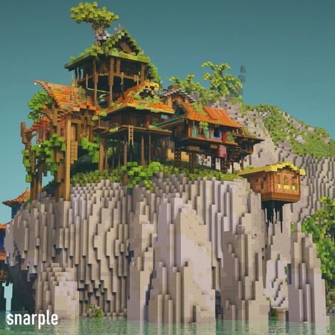 Beach Minecraft, Minecraft Pirate Cove, Solarpunk Minecraft, Minecraft Jungle House, Minecraft Interior, Jungle House, Pirates Cove, Cute Minecraft Houses, Minecraft Inspo