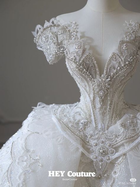 Wedding dress Wedding Dresses Chinese, Mommy Daughter Dresses, Glam Wedding Dress, Elegant Bridal Gown, Chinese Wedding Dress, Ethereal Dress, Satin Wedding Gown, Wedding Dresses Cinderella, Sparkle Wedding Dress