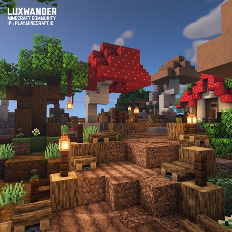 Congratulations to the winners of this week's Terraforming Build Comp! The theme was mushroom forest. Our first place player winner was sihlver, and our first place staff winner was MagyPie. Our second and third place player winners were ThatLazuli and D_kW! See you next week! Minecraft Village Themes, Minecraft Mushroom Forest, Minecraft Forest Village, Minecraft Forest Builds, Mushroom Village Minecraft, Fairytale Minecraft, Minecraft Mushroom Village, Minecraft Mushroom Builds, Minecraft Sign