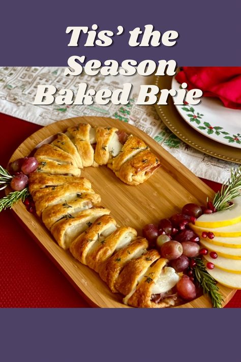 When it comes to a holiday party, it’s hard to beat this beautiful and festive baked brie! Accented with Pure Flavor® Alonna™ Canary Melon, it’s the perfect combination of savory and sweet! #appetizer #appetizerrecipes #melon #christmas #christmasrecipes #candycane #cheese #cheeserecipes #crescents Baked Brie Pillsbury Crescent Rolls, Canary Melon, Sweet Appetizer, Brie Recipes, Ashley Johnson, Crescent Roll Dough, Refreshing Salad, Crescent Roll, Fig Jam