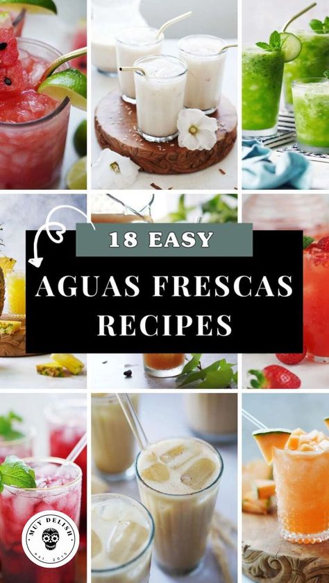 Explore the vibrant world of Mexican aguas frescas! These refreshing drinks, made from fruits, seeds, flowers, and grains, are perfect for cooling off and adding a splash of color to your day. From classic favorites to unique blends, we’ve got a lineup of delicious recipes you can whip up at home. Let’s get sipping! Mexican Aguas Frescas, Guava Water, Muy Delish, Homemade Mexican, Mexican Drinks, Fresh Drinks, Agua Fresca, Easy Drinks, Carrot Juice