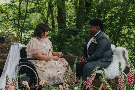 Wheelchair Wedding, Real Life Couple, Lotr Wedding, Elopement Shoot, Queer Weddings, Romantic Elopement, Bachelor Parties, Romantic Adventures, Rock N Roll Bride