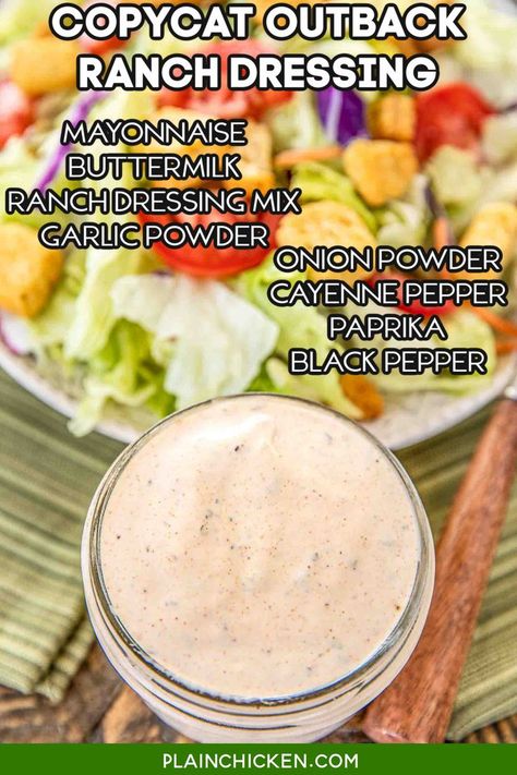 Outback Ranch Dressing Recipe, Outback Ranch Dressing, Outback Ranch, Best Ranch Dressing, Copycat Outback, Gluten Free Dressing, Buttermilk Ranch Dressing, Buttermilk Ranch, Ranch Dressing Recipe