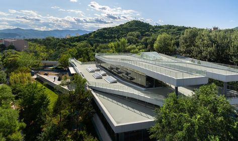 WuliEpoch Culture Center, Beijing - e-architect Wall Scenery, Recycled Concrete, Culture Center, Estate Interior, Masonry Wall, Landscape Construction, Architecture Landscape, Curved Walls, Courtyard House