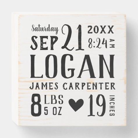 $30.09 | Custom Baby Name and Birth Stats #baby boy nursery decor, baby birthday stats sign, custom personalized baby name art, modern farmhouse nursery decor, neutral black and white sign, black and white rustic nursery, modern rustic baby gifts, keepsake gift for new parents, gifts for new grandparents, nursery wall art wood signs Baby Boy Signs For Nursery, Baby Signs Wooden, Baby Stats Sign, Baby Boy Signs, Boy Nursery Ideas, Farmhouse Nursery Decor, Baby Name Art, Sign Inspiration, Quote Plaques