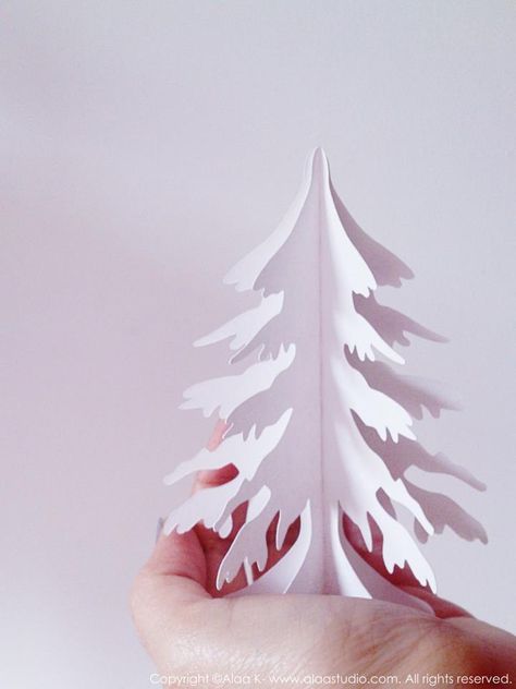 3D | Snow Decor, Ribbon Box, Cricut Explore Projects, Snow Tree, Kitchen Surfaces, Glitter Houses, Silhouette Christmas, Paper Christmas Tree, Paper Snowflakes