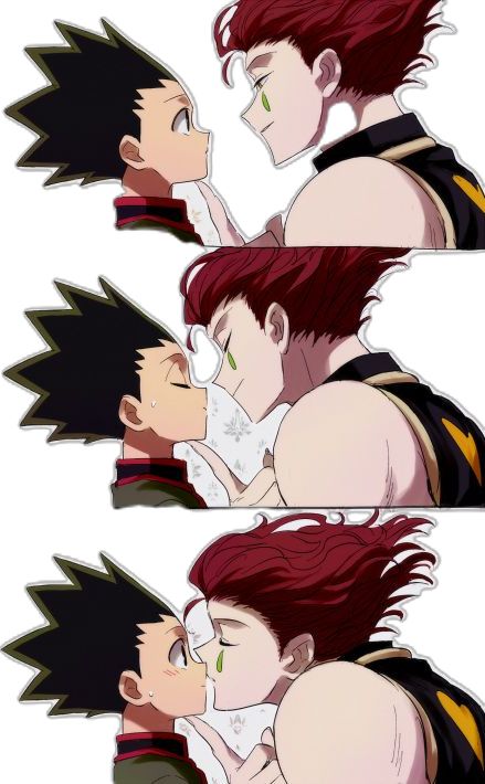 Hisoka And Gon Kiss, Hisoka X Gon Ship, Hisoka X Gon X Killua, Hisoka X Gon Fanart, Hisoka X Gon Kiss, Hisoka X Killua, Gon And Hisoka, Hunter X Hunter Characters, Hisoka X Gon