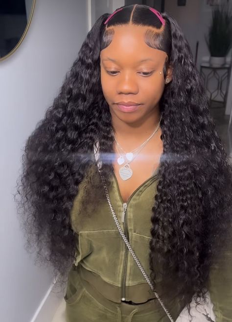 Back To School Hairstyles Wigs, Wig With 2 Ponytails, Cute Weave Hairstyles, 2 Ponytails, Birthday Style, Color Wigs, High Ponytail Hairstyles, Frontal Wig Hairstyles, Sew In Hairstyles