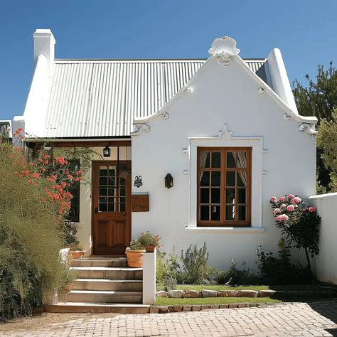 DESIGN BADDIE Let’s Explore the Cape Vernacular Style of South Africa Cape Vernacular Style Homes, Modern Cape Dutch Architecture, South Africa House Design, Havana House, Mexico Homes, Old Style House, Modern Cape, South African Homes, Cape Dutch