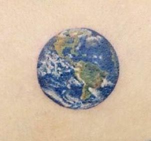 Earth Tattoo Color, Globe Tattoos, Earth Tattoo, Anubis Tattoo, Tattoo Color, World Tattoo, Girly Stuff, Tattoo Inspo, Color Tattoo