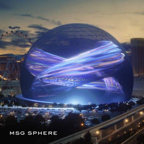 Msg Sphere Las Vegas, The Sphere Las Vegas, Las Vegas Sphere, Msg Sphere, Sphere Architecture, Las Vegas Trip Planning, Vegas Skyline, Sphere Design, 3d Mapping