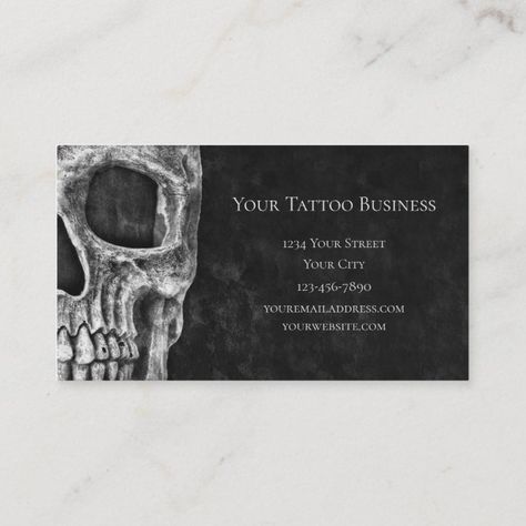 Tattoo Artist Business Cards, Calling Card Design, Black And White Tattoo, Shop Business Card, Angel Wings Art, Visiting Card Design, Wings Art, Card Tattoo, Gothic Skull