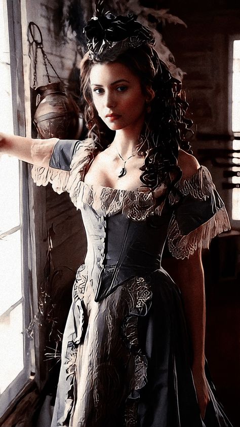 Dark Skirts, Steampunk Stuff, Katerina Petrova, Gothic Vintage, Katherine Pierce, Vampire Diaries The Originals, Nina Dobrev, Female Images, White Outfits