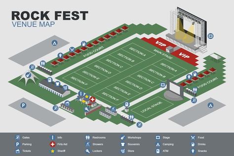 Village Festival, Camping Drinks, Rock Fest, Drink Ticket, Isometric Map, Concert Stage Design, Farm Layout, Country Fair, Concert Venue